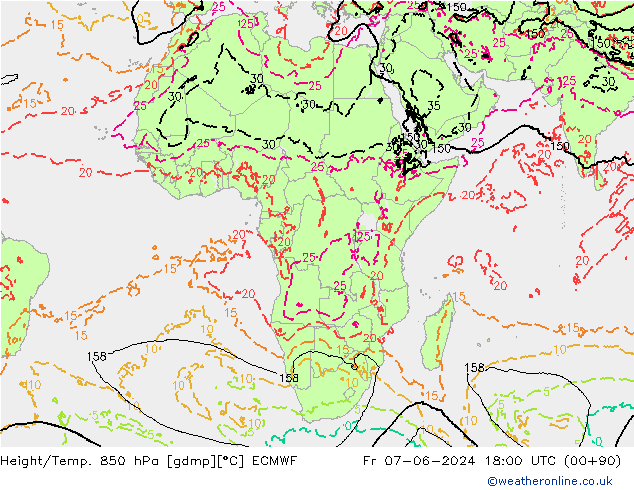 Z500/Rain (+SLP)/Z850 ECMWF Fr 07.06.2024 18 UTC