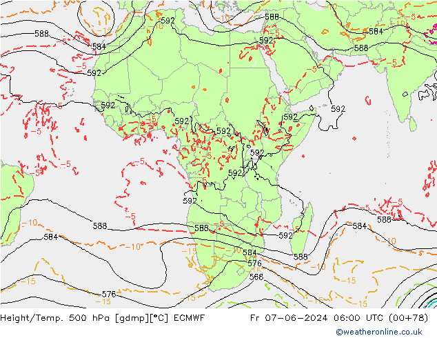 Z500/Rain (+SLP)/Z850 ECMWF Pá 07.06.2024 06 UTC