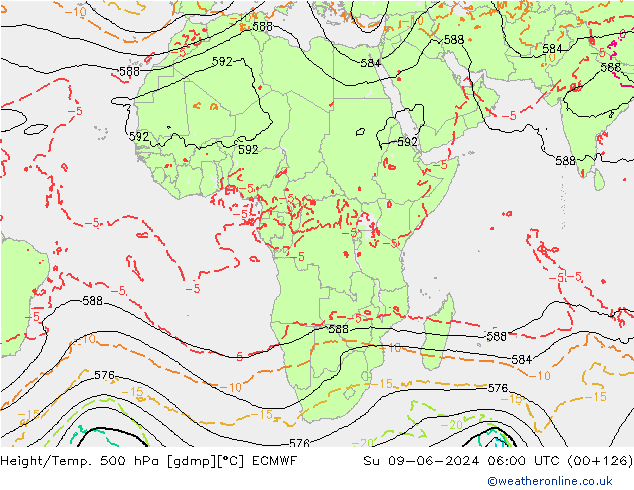 Z500/Rain (+SLP)/Z850 ECMWF Su 09.06.2024 06 UTC