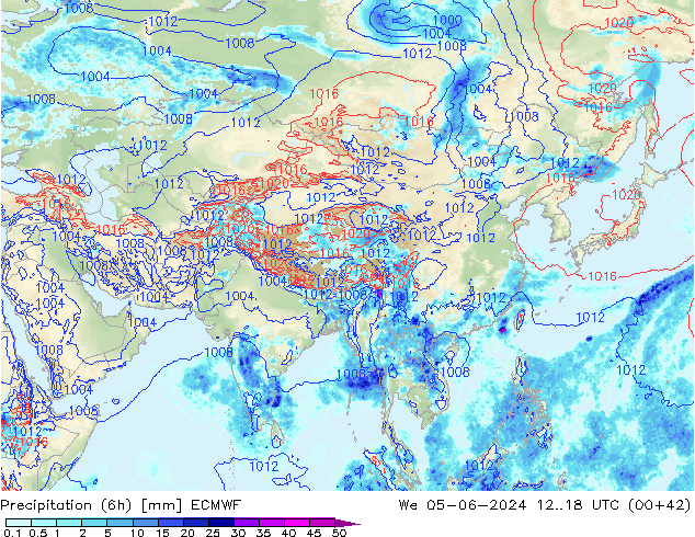 Z500/Yağmur (+YB)/Z850 ECMWF Çar 05.06.2024 18 UTC