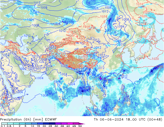 Z500/Rain (+SLP)/Z850 ECMWF Th 06.06.2024 00 UTC