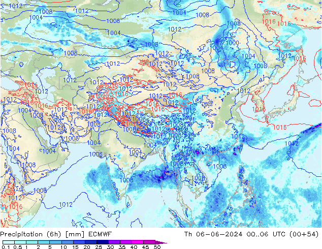 Z500/Rain (+SLP)/Z850 ECMWF  06.06.2024 06 UTC