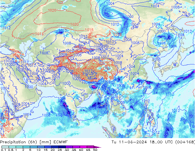 Z500/Rain (+SLP)/Z850 ECMWF mar 11.06.2024 00 UTC