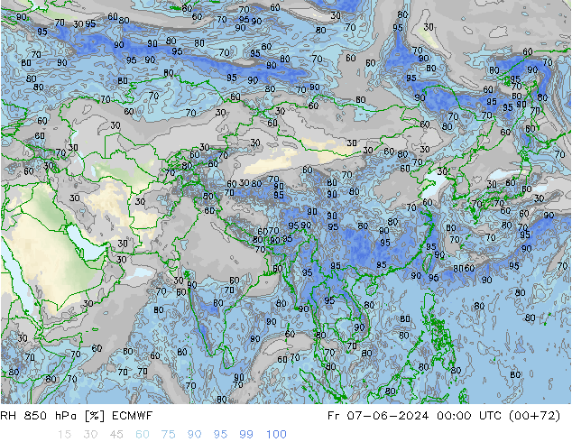 RH 850 hPa ECMWF pt. 07.06.2024 00 UTC