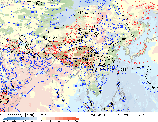 Y. Basıncı eğilimi ECMWF Çar 05.06.2024 18 UTC