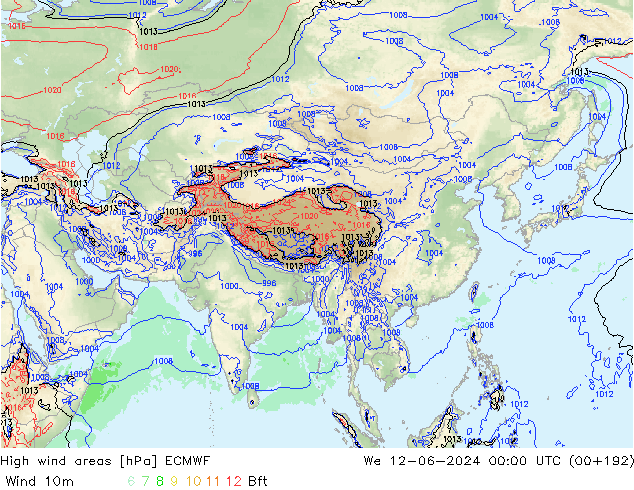 Windvelden ECMWF wo 12.06.2024 00 UTC