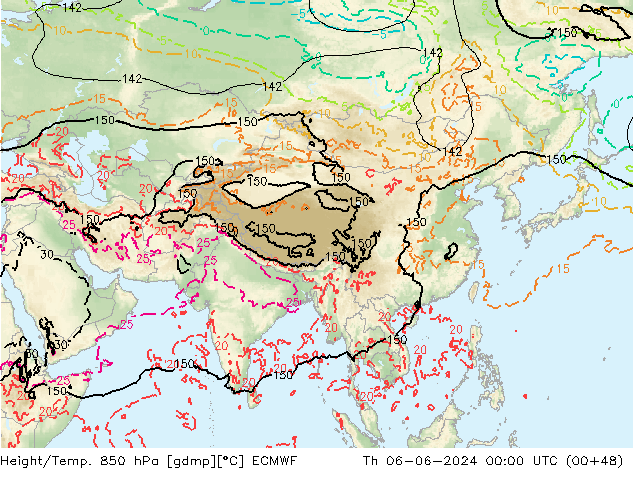 Z500/Rain (+SLP)/Z850 ECMWF Th 06.06.2024 00 UTC