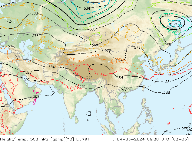 Z500/Rain (+SLP)/Z850 ECMWF mar 04.06.2024 06 UTC