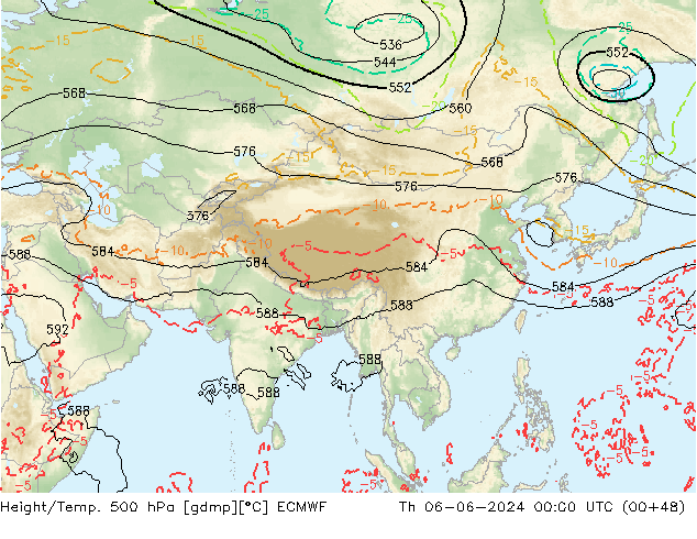 Z500/Rain (+SLP)/Z850 ECMWF Th 06.06.2024 00 UTC