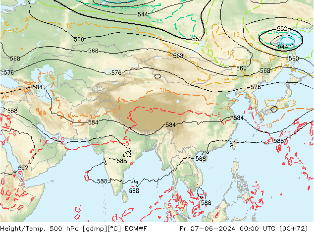 Z500/Rain (+SLP)/Z850 ECMWF Fr 07.06.2024 00 UTC