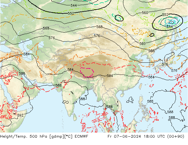 Z500/Yağmur (+YB)/Z850 ECMWF Cu 07.06.2024 18 UTC