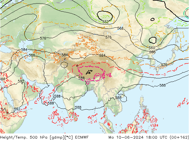 Z500/Rain (+SLP)/Z850 ECMWF lun 10.06.2024 18 UTC