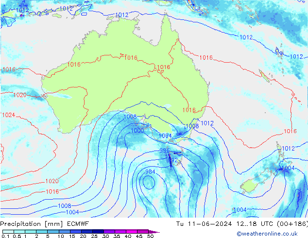 precipitação ECMWF Ter 11.06.2024 18 UTC