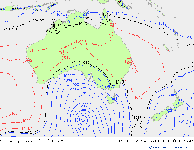 pression de l'air ECMWF mar 11.06.2024 06 UTC
