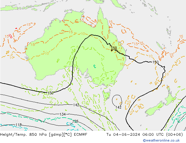 Z500/Rain (+SLP)/Z850 ECMWF Tu 04.06.2024 06 UTC