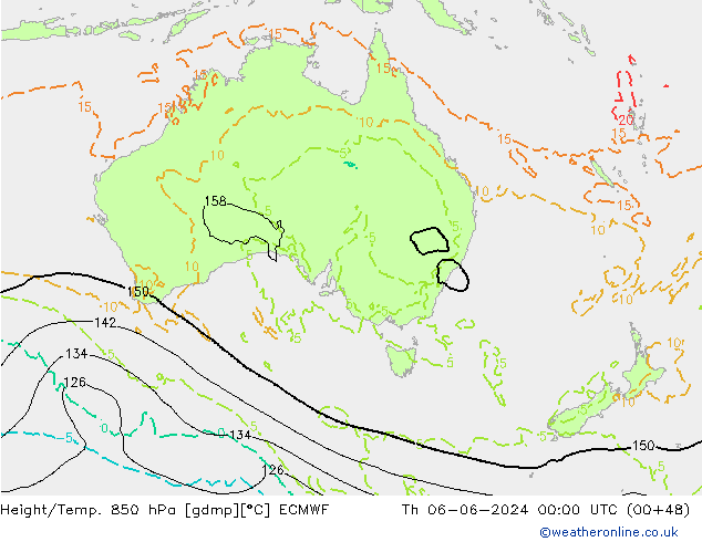 Height/Temp. 850 hPa ECMWF Do 06.06.2024 00 UTC