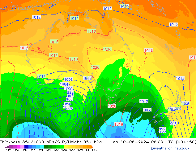 Thck 850-1000 hPa ECMWF Po 10.06.2024 06 UTC