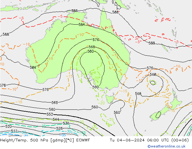 Z500/Rain (+SLP)/Z850 ECMWF Tu 04.06.2024 06 UTC