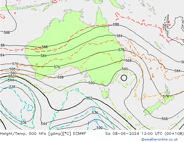 Z500/Rain (+SLP)/Z850 ECMWF sam 08.06.2024 12 UTC