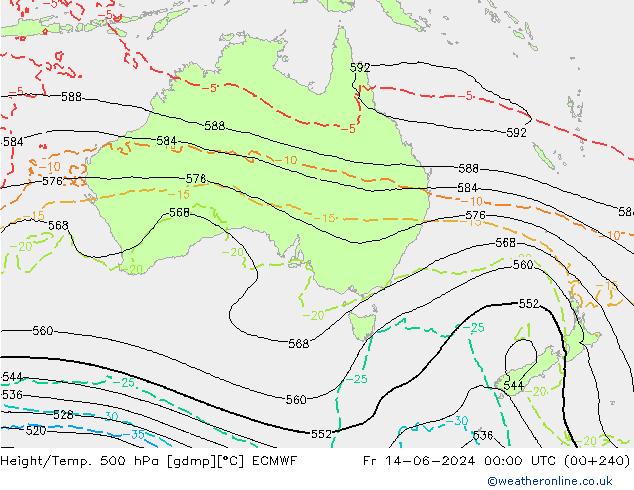 Z500/Rain (+SLP)/Z850 ECMWF ven 14.06.2024 00 UTC