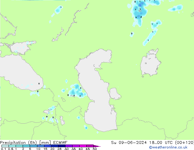 Z500/Rain (+SLP)/Z850 ECMWF Вс 09.06.2024 00 UTC