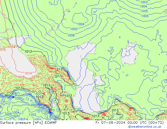 pression de l'air ECMWF ven 07.06.2024 00 UTC