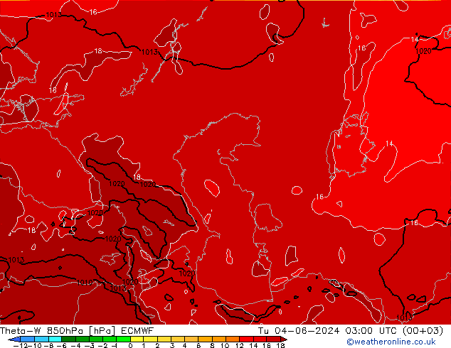 Theta-W 850hPa ECMWF Tu 04.06.2024 03 UTC