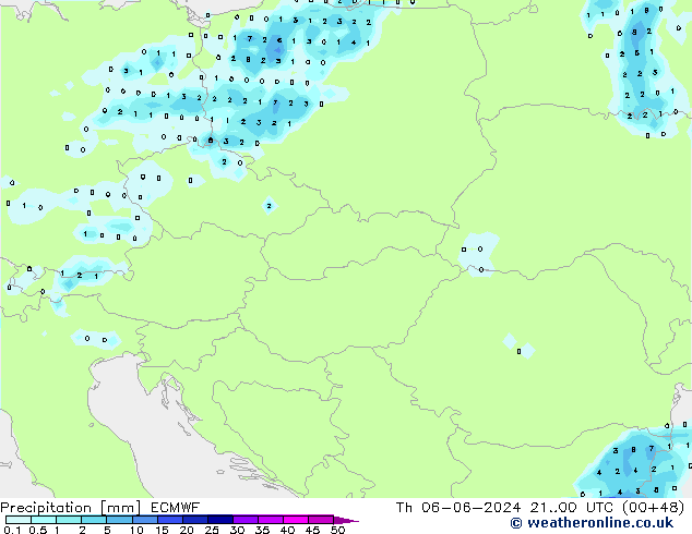 осадки ECMWF чт 06.06.2024 00 UTC