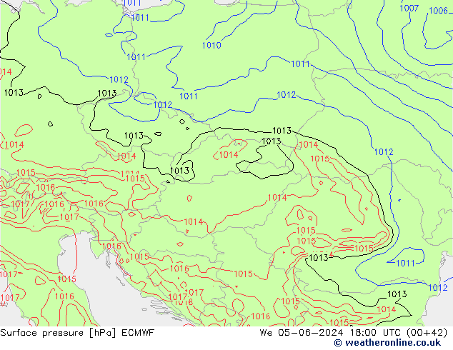 Pressione al suolo ECMWF mer 05.06.2024 18 UTC