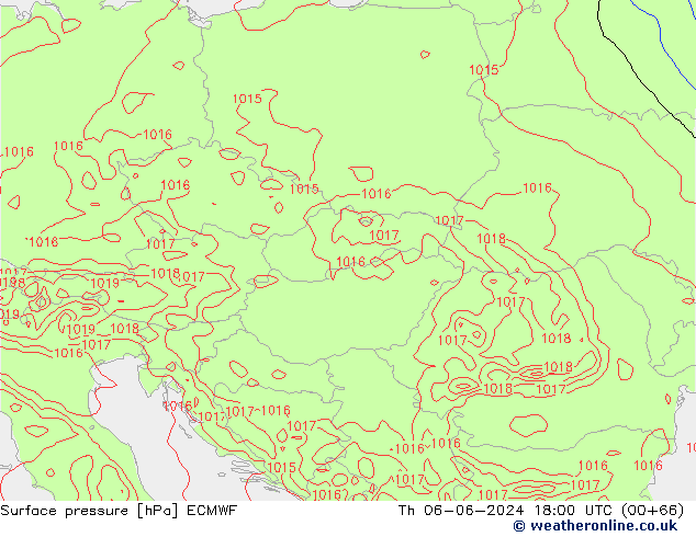 Luchtdruk (Grond) ECMWF do 06.06.2024 18 UTC