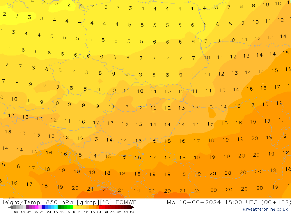 Z500/Rain (+SLP)/Z850 ECMWF Mo 10.06.2024 18 UTC