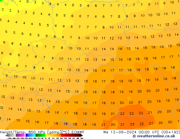 Z500/Rain (+SLP)/Z850 ECMWF We 12.06.2024 00 UTC