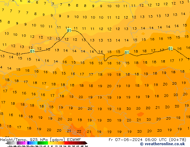 Height/Temp. 925 hPa ECMWF  07.06.2024 06 UTC