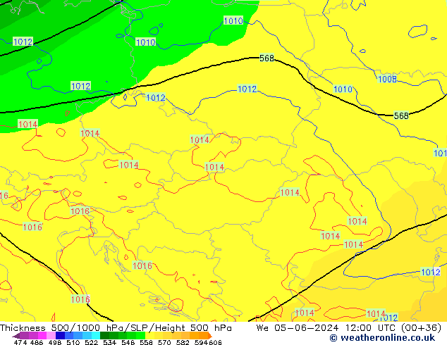 Thck 500-1000гПа ECMWF ср 05.06.2024 12 UTC