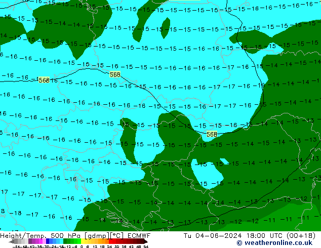 Z500/Regen(+SLP)/Z850 ECMWF di 04.06.2024 18 UTC