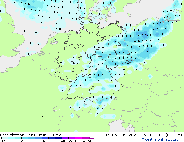 Z500/Rain (+SLP)/Z850 ECMWF Th 06.06.2024 00 UTC