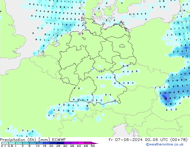 Z500/Rain (+SLP)/Z850 ECMWF Pá 07.06.2024 06 UTC