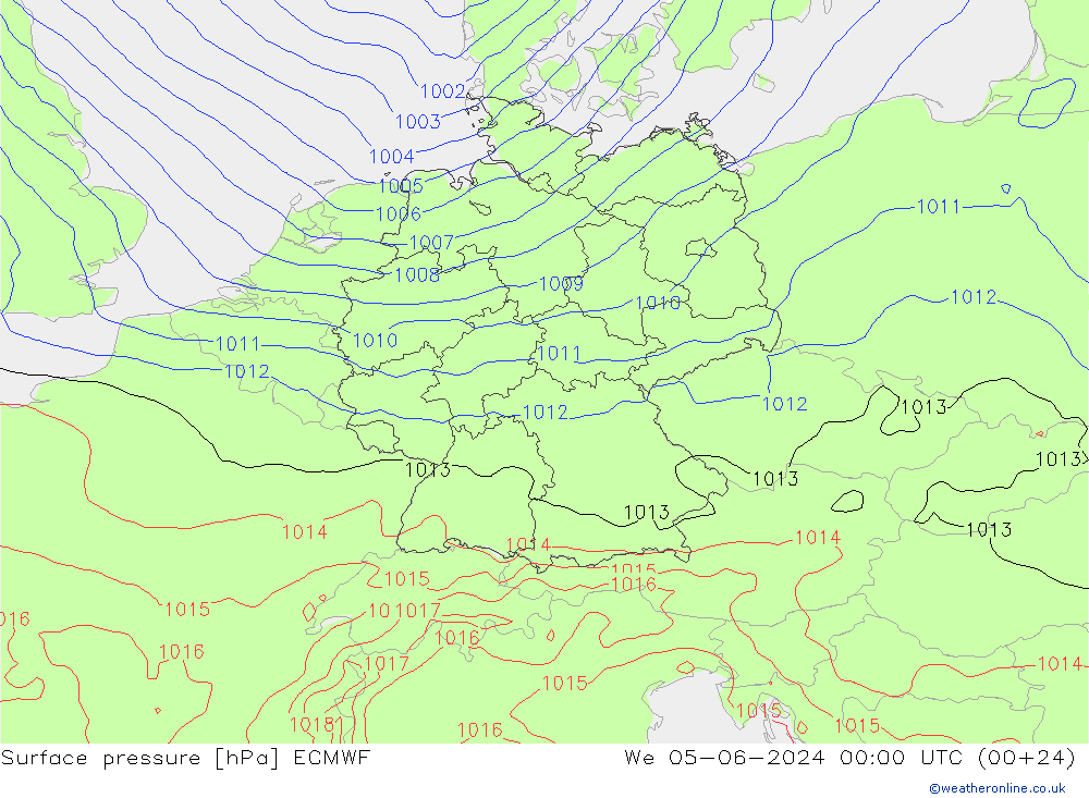 ciśnienie ECMWF śro. 05.06.2024 00 UTC