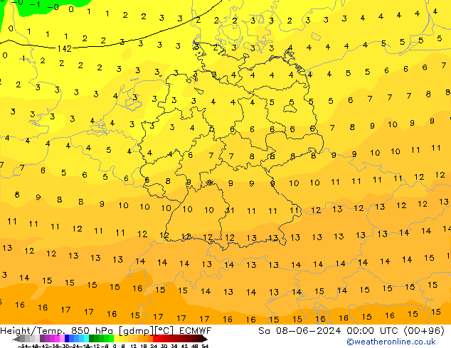 Z500/Rain (+SLP)/Z850 ECMWF sab 08.06.2024 00 UTC