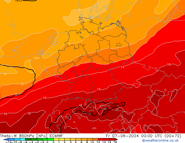 Theta-W 850hPa ECMWF vr 07.06.2024 00 UTC