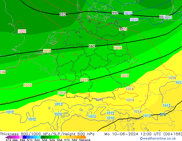 Thck 500-1000hPa ECMWF lun 10.06.2024 12 UTC