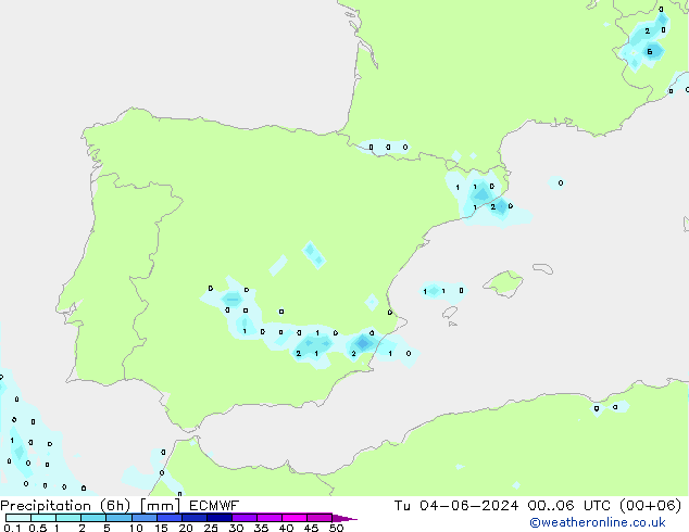 Prec 6h/Wind 10m/950 ECMWF Ter 04.06.2024 06 UTC