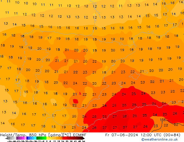 Z500/Rain (+SLP)/Z850 ECMWF Fr 07.06.2024 12 UTC