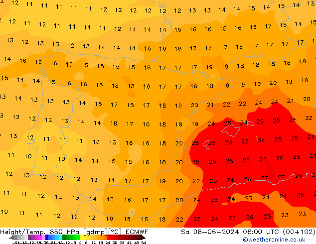 Z500/Rain (+SLP)/Z850 ECMWF so. 08.06.2024 06 UTC