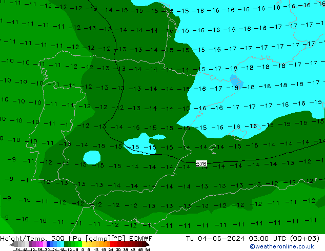 Height/Temp. 500 hPa ECMWF  04.06.2024 03 UTC