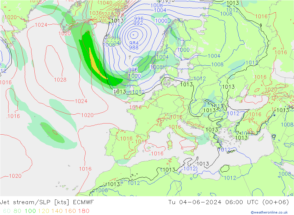 Corrente a getto ECMWF mar 04.06.2024 06 UTC