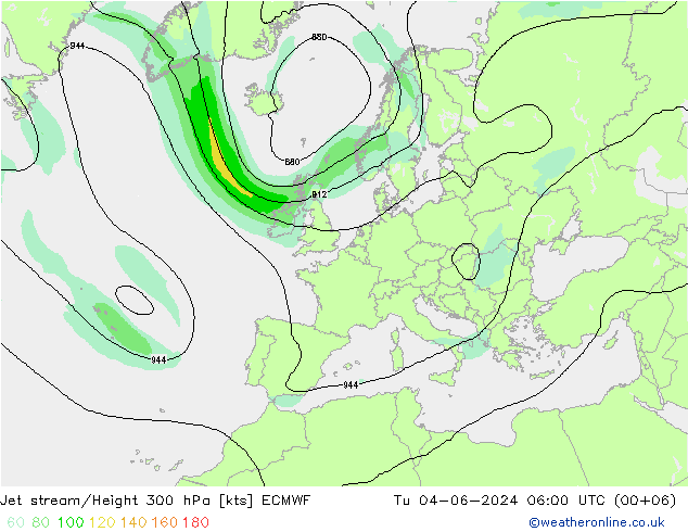 Corrente a getto ECMWF mar 04.06.2024 06 UTC