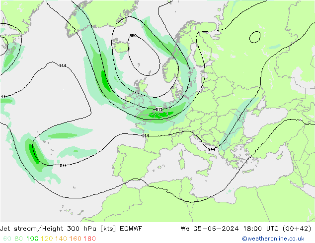 Jet Akımları ECMWF Çar 05.06.2024 18 UTC