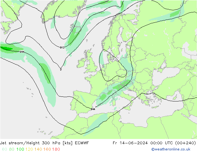 Jet Akımları ECMWF Cu 14.06.2024 00 UTC