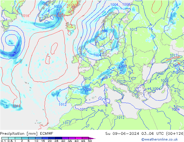 Précipitation ECMWF dim 09.06.2024 06 UTC